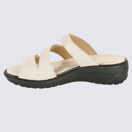 Mules Westland by Josef Seibel, mules/sandales femme en cuir creme/doré