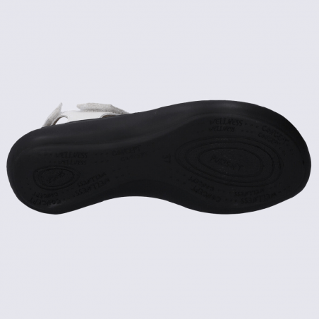 Nu-pieds Westland by Josef Seibel, nu-pieds femme à velcro en cuir blanc Nu-pieds Westland by Josef Seibel, nu-pieds femme à velcro en cuir blanc