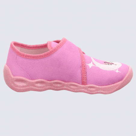 Chaussons Superfit, chaussons lune à velcros filles rose