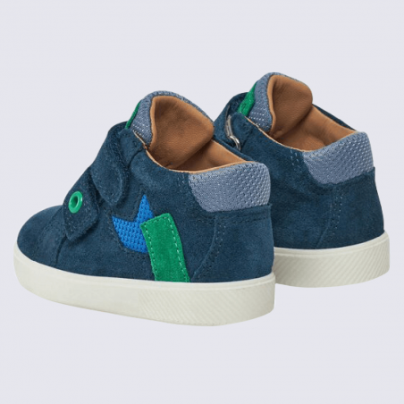 Baskets Superfit, baskets tendances garçons en cuir bleu et vert