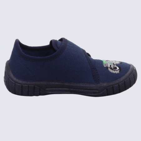 Chaussons Superfit, chaussons Bill motif tracteur à velcros filles bleu