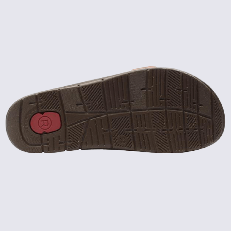 Mules Rohde, mules à deux brides fleuris femme en cuir rouge cerise