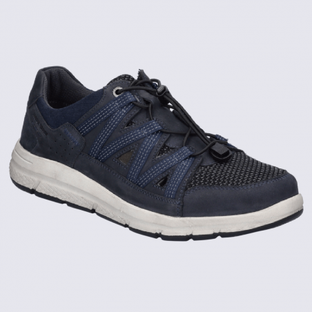 Baskets Josef Seibel, baskets tendances et confortables homme bleu indigo