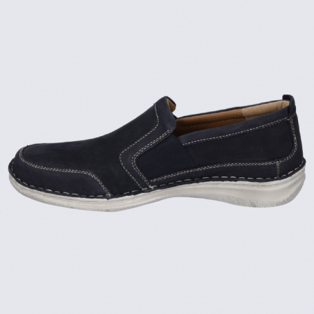 Mocassins Josef Seibel, mocassins confortables homme en cuir bleu indigo