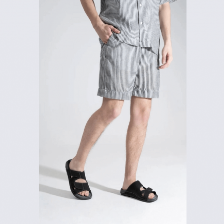 Mules Rohde, mules confortables homme en cuir noir