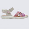 Sandales Superfit, sandales motif léopard filles en cuir nubuck gris et violet Sandales Superfit, sandales motif léopard filles en cuir nubuck gris et violet