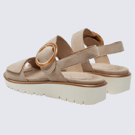 Sandales Ara, sandales compensées tendances femme en cuir beige