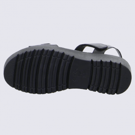 Sandales Ara, sandales compensées tendances femme en cuir noir
