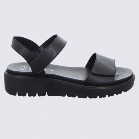 Sandales Ara, sandales compensées tendances femme en cuir noir