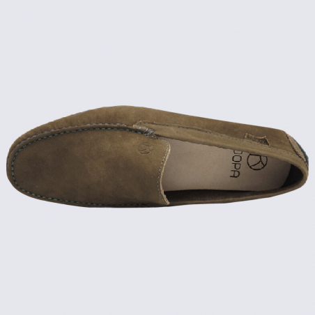 Mocassins Kdopa, mocassins tendances et confortables homme en cuir kaki