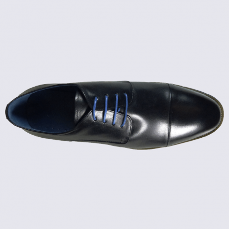 Derbies Kdopa, derbies tendances laçage et semelle bleu homme en cuir noir