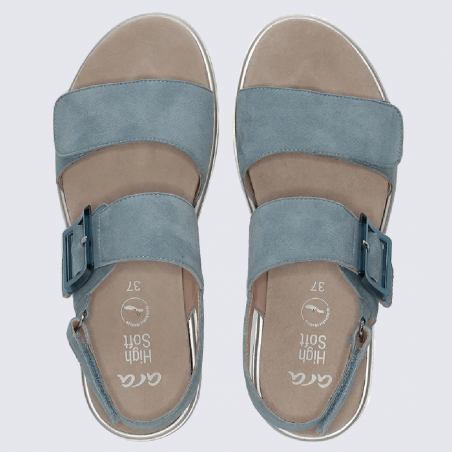 Sandales Ara, sandales Malaga légère femme en cuir bleu