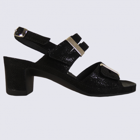 Sandales Vital, sandales tendances femme en cuir noir