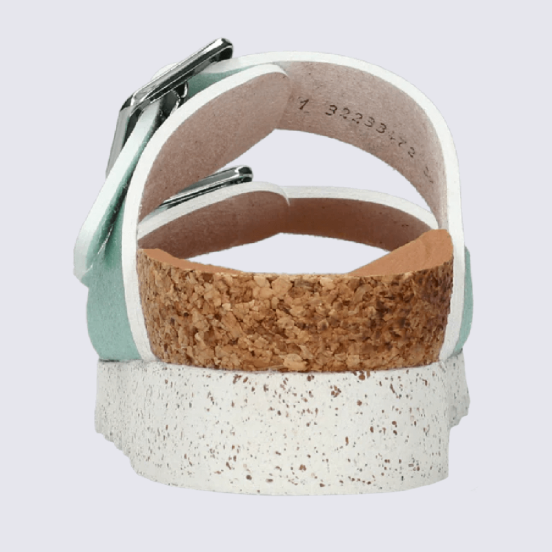 Mules Mephisto, sandales/mules en matériaux recyclés, Nature is Future pour femme vert menthe