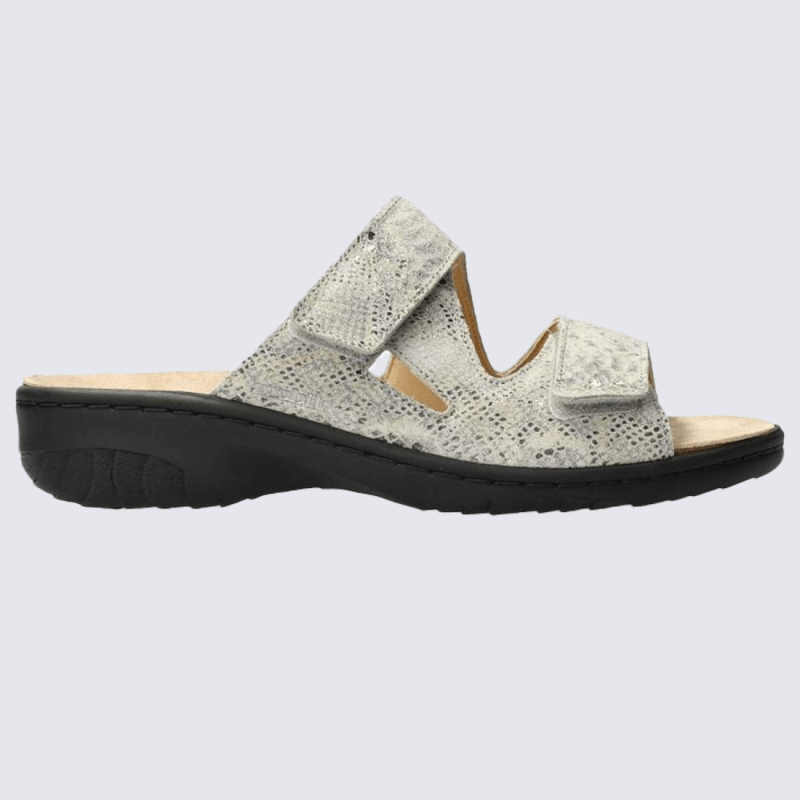 Mules Mobils, mules confortables femme en cuir taupe clair