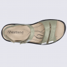 Nu-pieds Westland by Josef Seibel, nu-pieds femme à 2 brides velcro en cuir vert menthe Nu-pieds Westland by Josef Seibel, nu-pieds femme à 2 brides velcro en cuir vert menthe