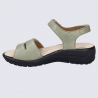 Nu-pieds Westland by Josef Seibel, nu-pieds femme à 2 brides velcro en cuir vert menthe Nu-pieds Westland by Josef Seibel, nu-pieds femme à 2 brides velcro en cuir vert menthe