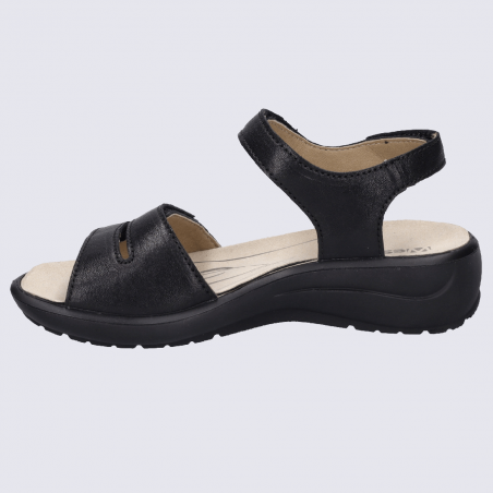 Nu-pieds Westland by Josef Seibel, nu-pieds femme à 2 brides velcro  en cuir noir