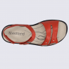 Nu-pieds Westland by Josef Seibel, nu-pieds femme à 2 brides velcro en cuir rouge Nu-pieds Westland by Josef Seibel, nu-pieds femme à 2 brides velcro en cuir rouge