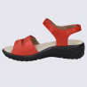 Nu-pieds Westland by Josef Seibel, nu-pieds femme à 2 brides velcro en cuir rouge Nu-pieds Westland by Josef Seibel, nu-pieds femme à 2 brides velcro en cuir rouge