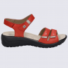 Nu-pieds Westland by Josef Seibel, nu-pieds femme à 2 brides velcro en cuir rouge Nu-pieds Westland by Josef Seibel, nu-pieds femme à 2 brides velcro en cuir rouge