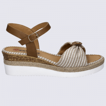 Sandales Westland by Josef Seibel, sandales effet espadrille à plateforme femme en cuir/textile beige