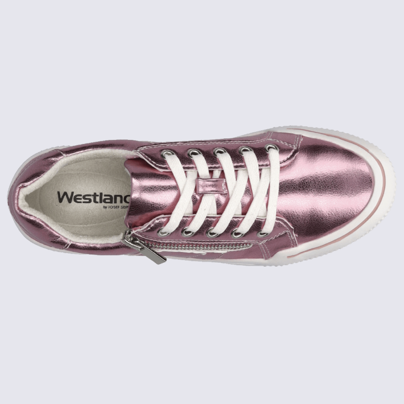 Baskets Westland by Josef Seibel, baskets tendances femme motif rose metallic
