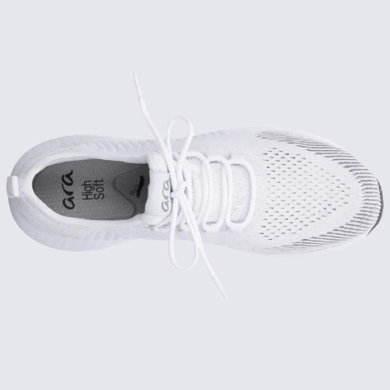 Baskets Ara, baskets à lacets Sidney homme en textile blanc/gris