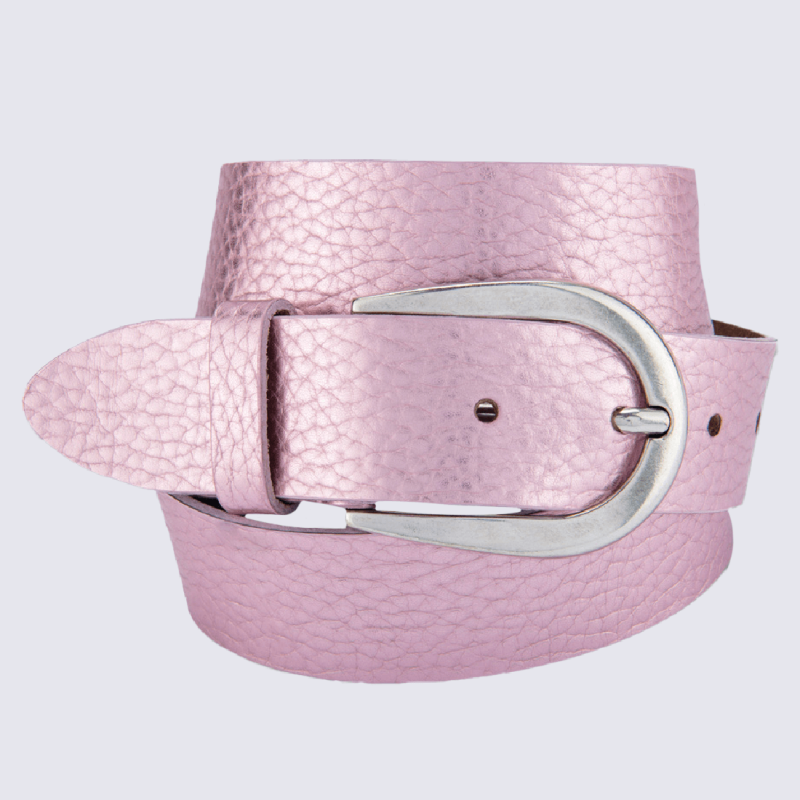 Ceinture Bernd Gotz ceinture tendance femme en cuir rose metallique I Igert Chausseur Maroquinier