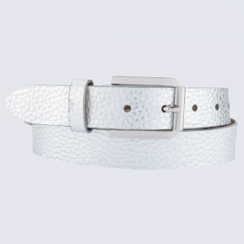 Ceinture Bernd Götz, ceinture tendance femme en cuir argenté