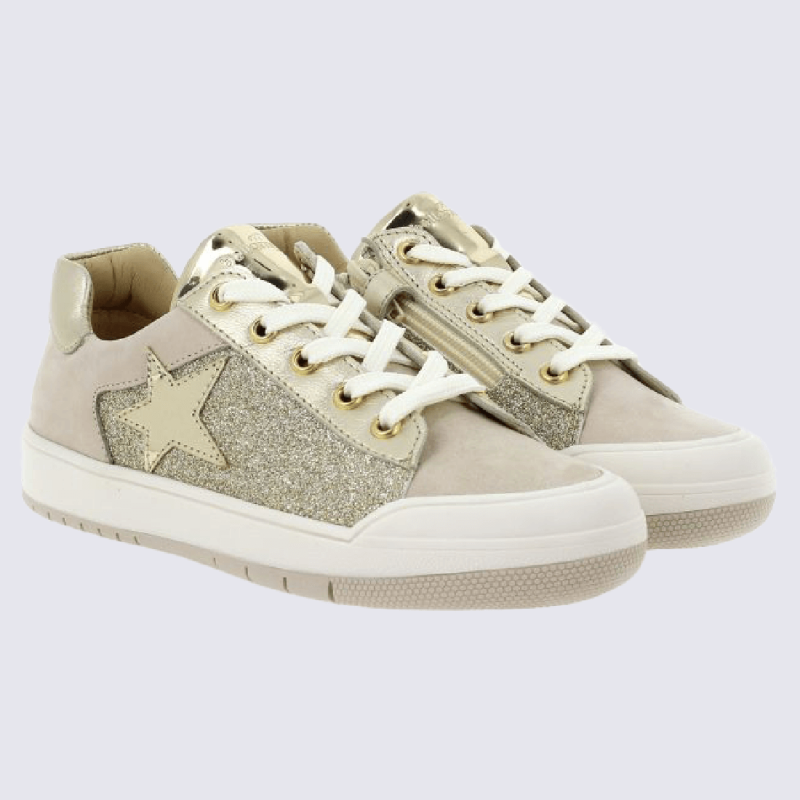 Baskets Bellamy, baskets tendances motif étoile doré fille beige