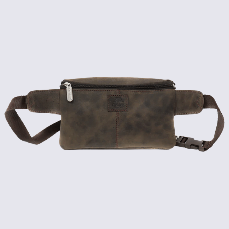 Sac banane, sac banane Lana unisexe Vintage en cuir brun