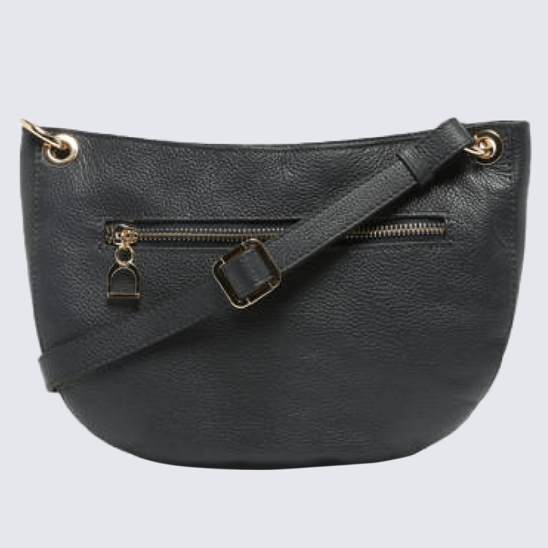 Sac à bandoulière Etrier, sac à bandoulière M Tradition femme en cuir bleu marine