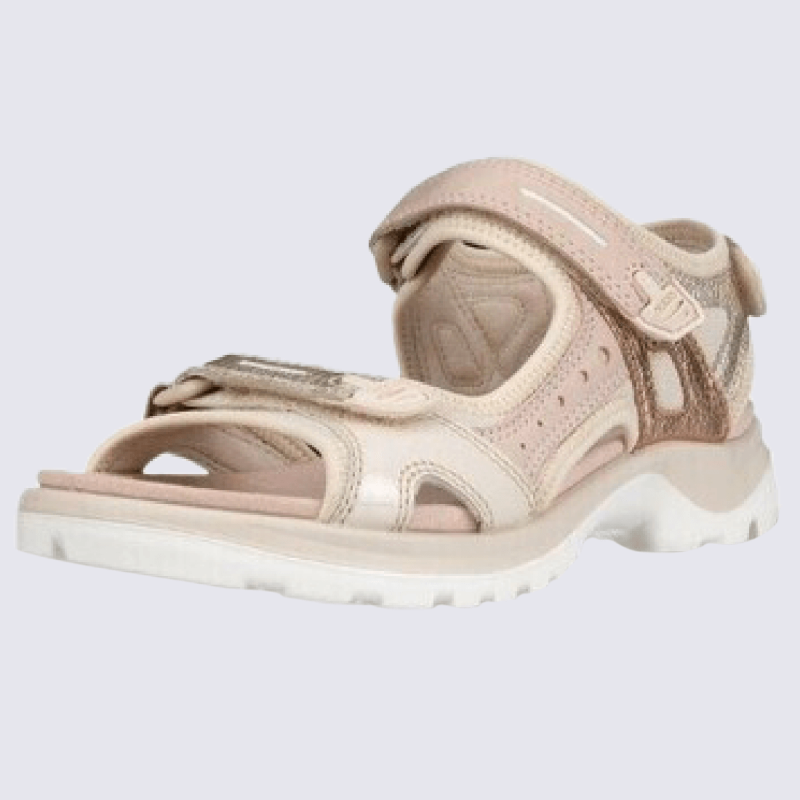 Sandales Ecco, sandales sportives femme en cuir beige