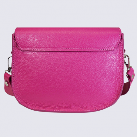 Sac porté épaule Charlotte, sac porté épaule femme en cuir rose fuschia Sac porté épaule Charlotte, sac porté épaule femme en cuir rose fuschia