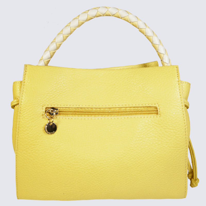 Sac à main Lulu Castagnette, sac à main Venus anse tressée femme jaune