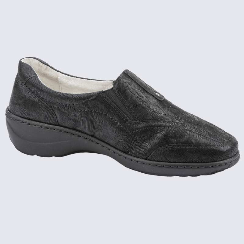Chaussures Waldlaufer, chaussures confortables femme en cuir noir