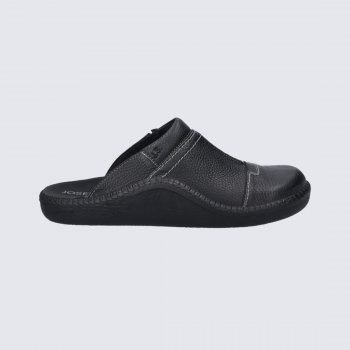 Mules Josef Seibel, mules en cuir confortable et élégante à la Maison homme couleur noir