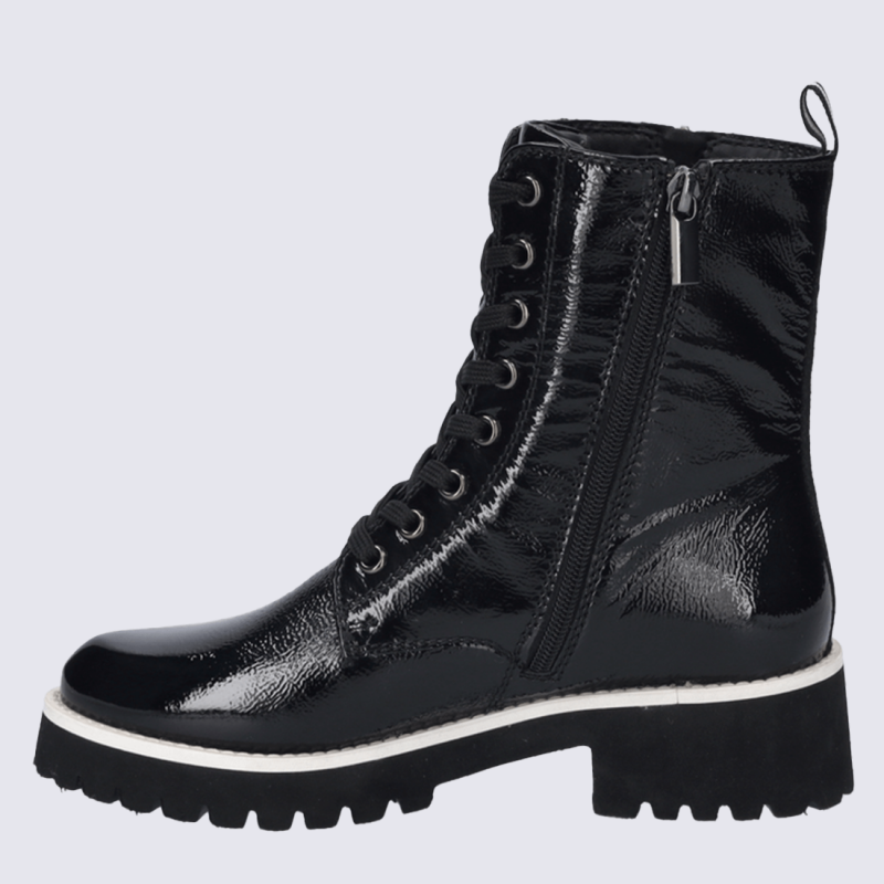 Bottines Josef Seibel, bottines zippées agréable femme en cuir noir