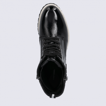 Bottines Josef Seibel, bottines zippées agréable femme en cuir noir Bottines Josef Seibel, bottines zippées agréable femme en cuir noir