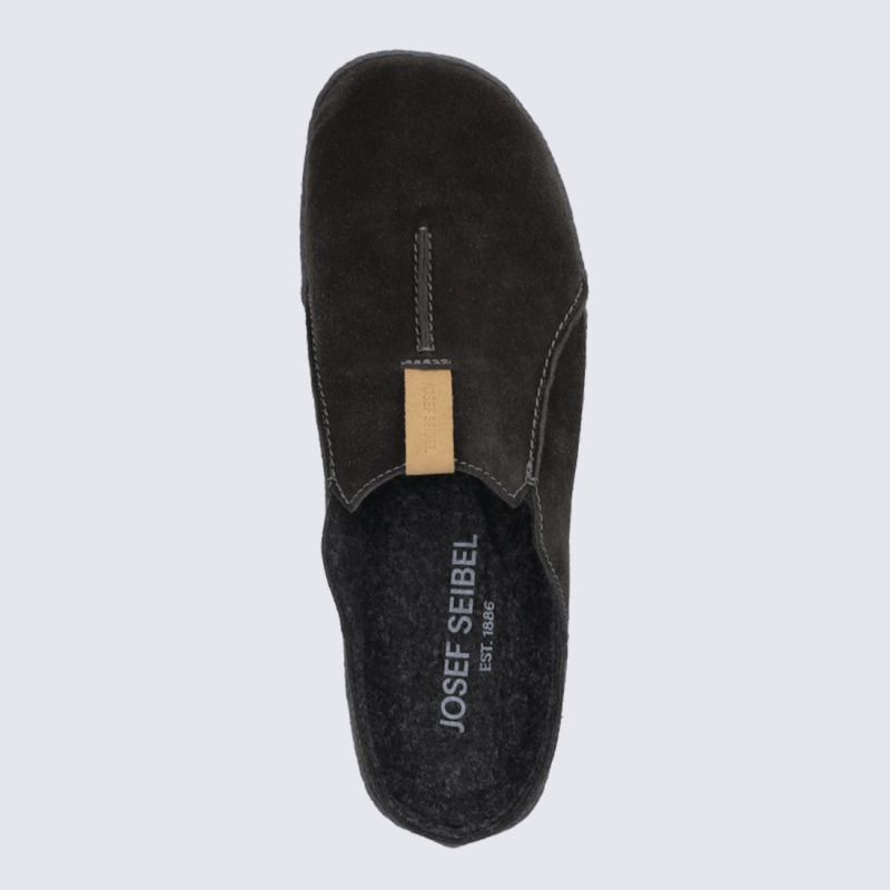 Mules Josef Seibel, mules élégantes et confortable homme en cuir noir