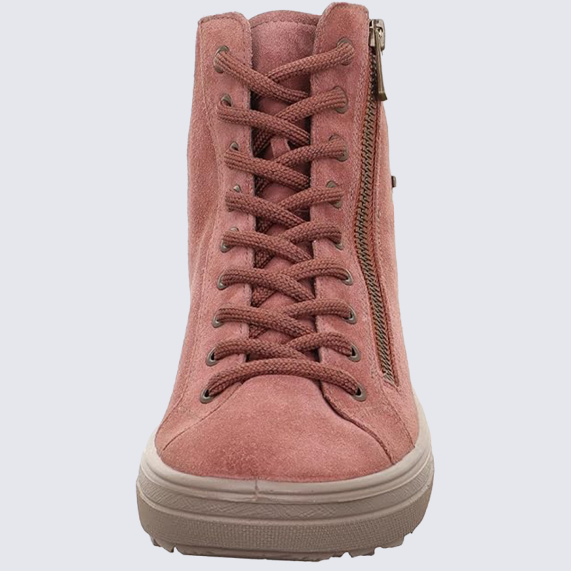 bottines montantes Legero, bottines confortable Gore-Tex femme en cuir rouge