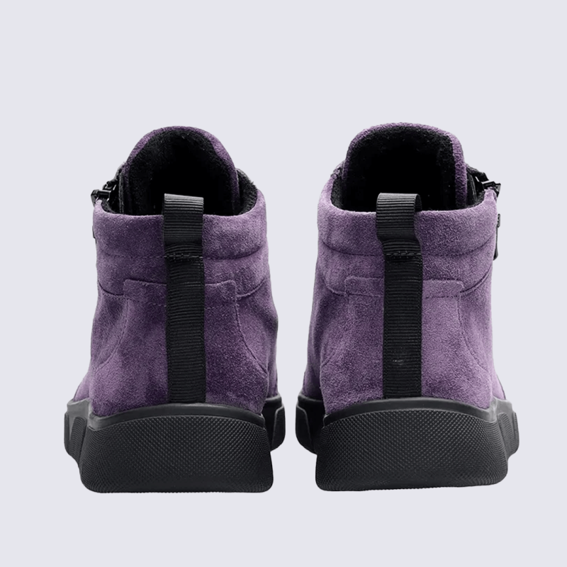 Baskets Ara, baskets durable et légère pour femme en velours violet