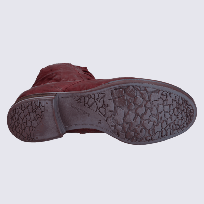 Bottines Josef Seibel, bottines zippées confortables femme en cuir rouge