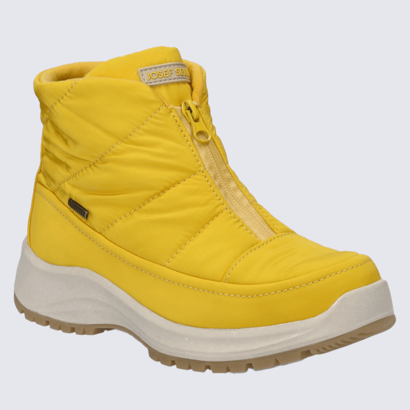 Bottines Josef Seibel, bottines zippées avec doublure chaude femme en textile safran
