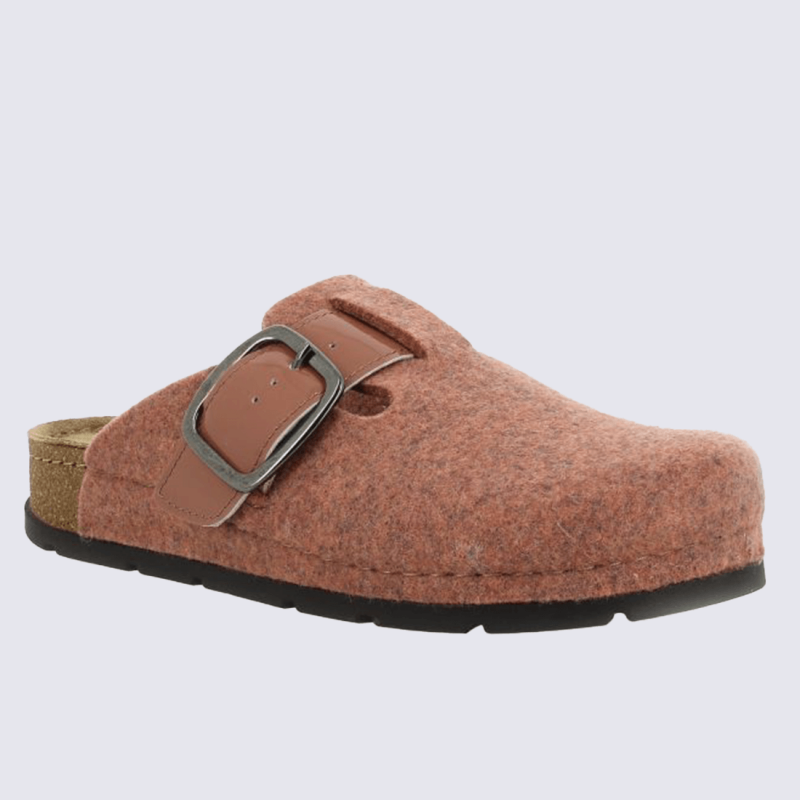 Mules Rohde, mules confortable et moderne femme en textile vieux rose