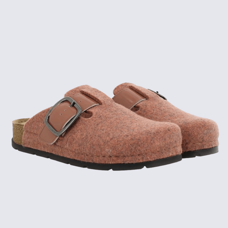 Mules Rohde, mules confortable et moderne femme en textile vieux rose