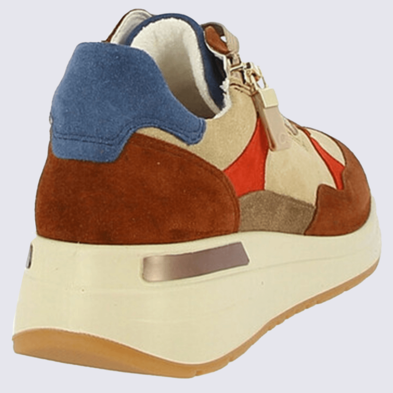 Baskets Ara, baskets élégantes et incontournable pour femme en cuir noisette sable