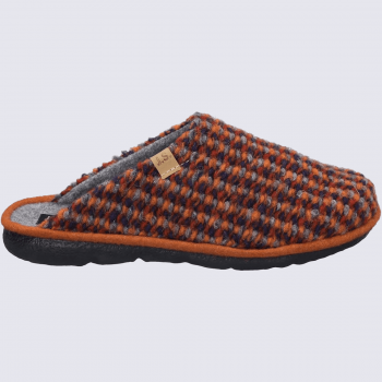 Mules Josef Seibel, mules d'intérieur chaude femme en textile orange