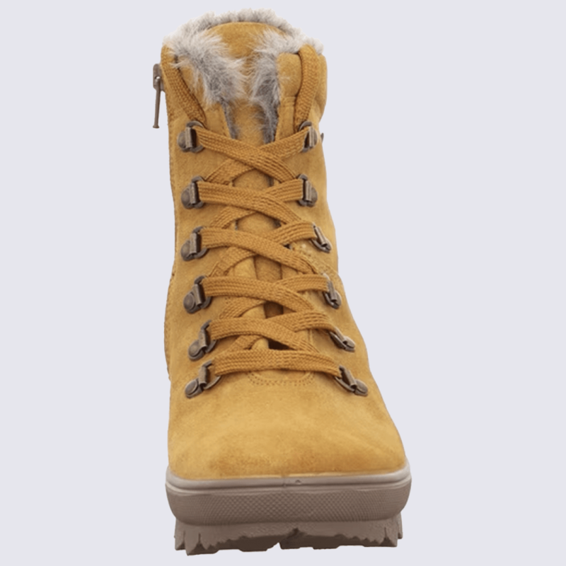 Bottines montantes Legero, bottines doublure chaude Gore-Tex femme en daim jaune